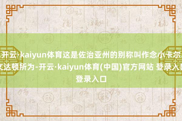 开云·kaiyun体育这是佐治亚州的别称叫作念小卡尔文达顿所为-开云·kaiyun体育(中国)官方网站 登录入口