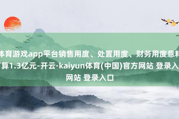 体育游戏app平台销售用度、处置用度、财务用度意料打算1.3亿元-开云·kaiyun体育(中国)官方网站 登录入口