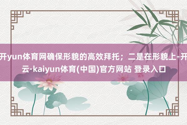 开yun体育网确保形貌的高效拜托；二是在形貌上-开云·kaiyun体育(中国)官方网站 登录入口